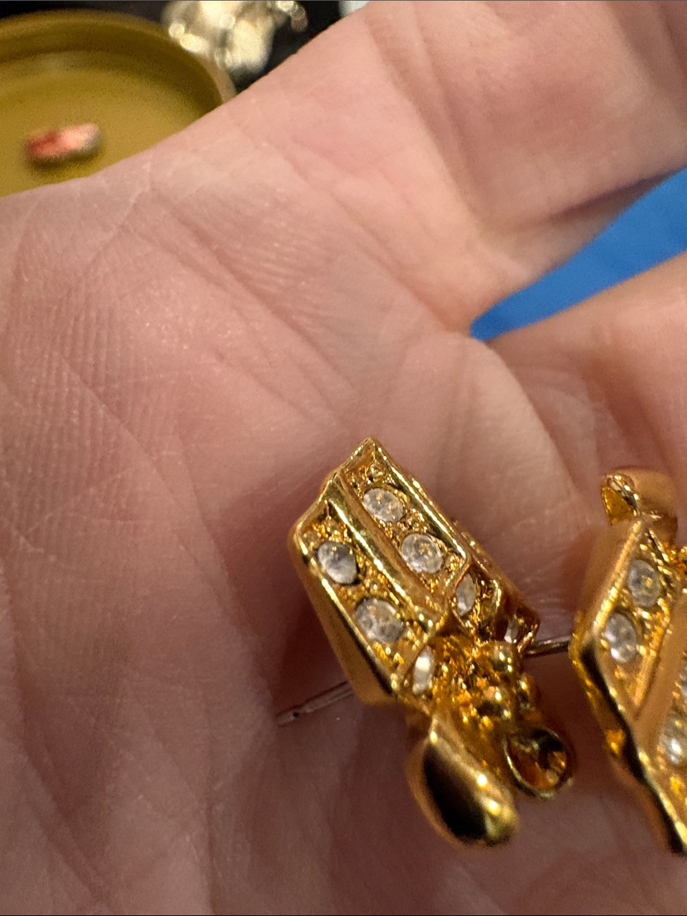 Gold-Tone Crystal Stud Earrings - Elegant Women Jewelry